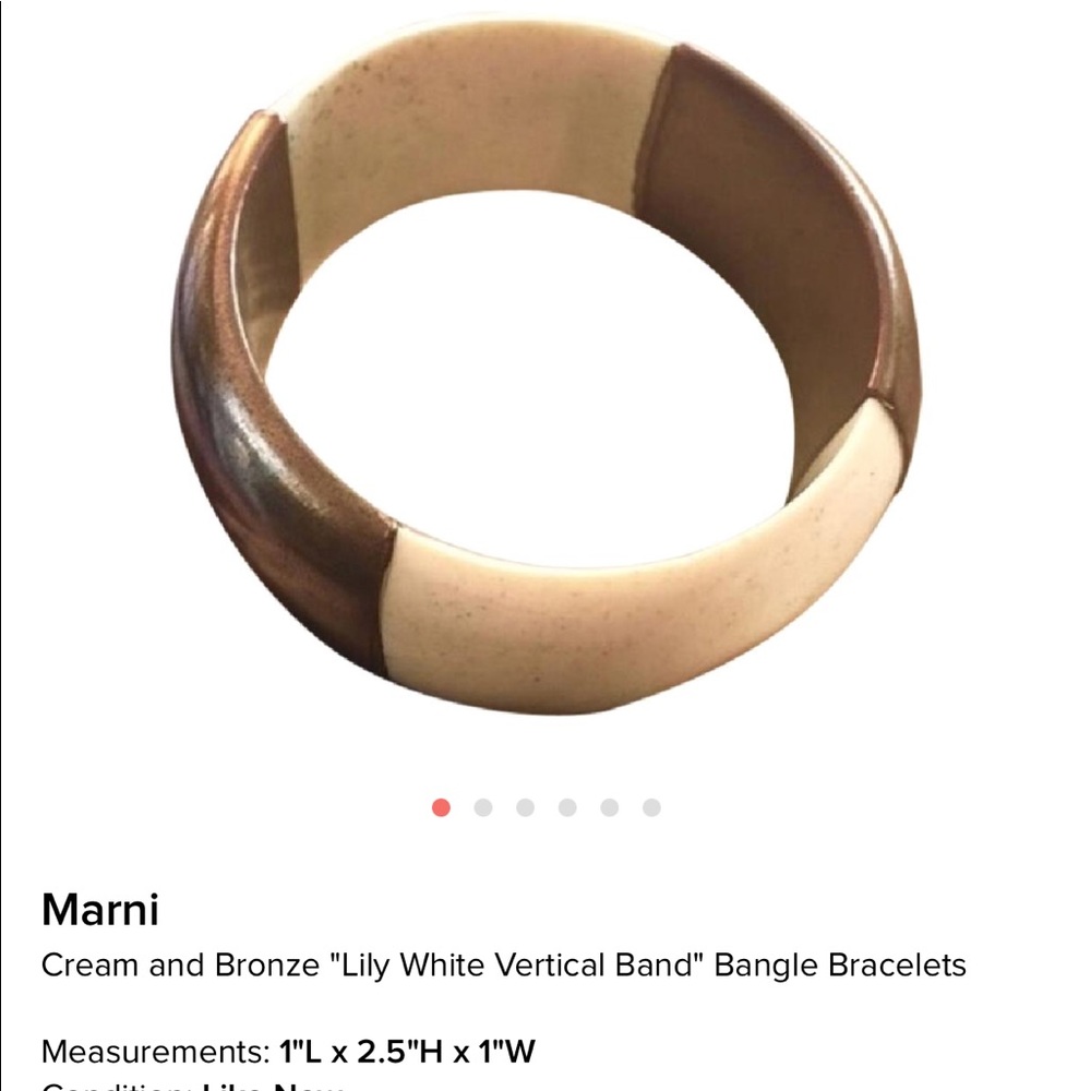 Marni "Lily white vertical band" bronze bracelet!